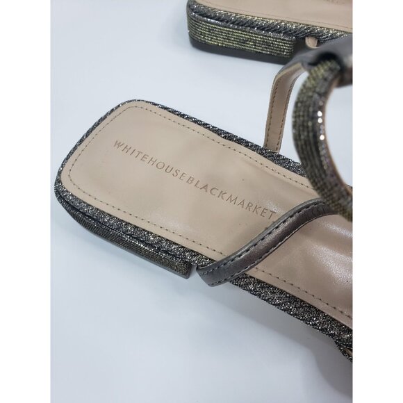 White House Black Market Sparkle Closed Toe Flats in Bronze - Size 10 - Picture 4 of 8